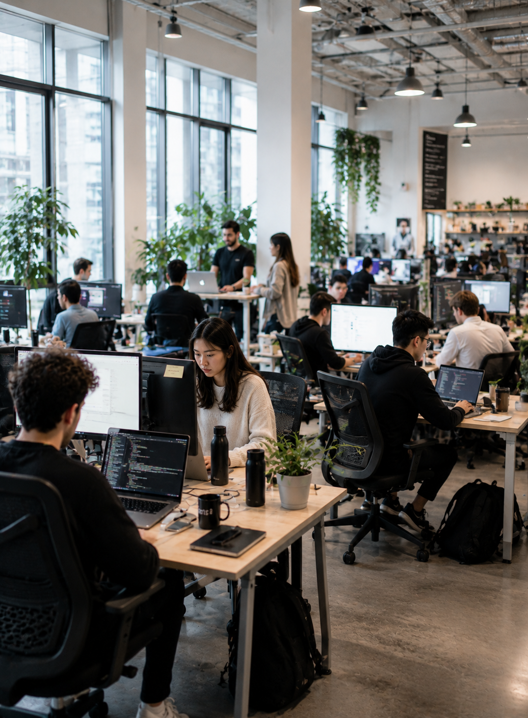 Tech team in open office